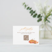 カボチャのリスと葉QRコードギフトレジストリ エンクロージャーカード (スタンド正面)