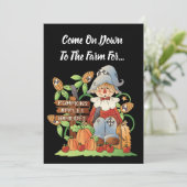 カボチャのリンゴのハイライドファームパーティの招待状 招待状 (スタンド正面)