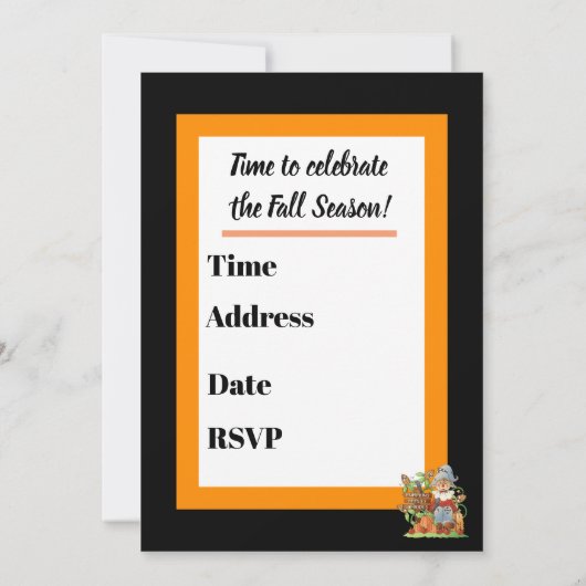 カボチャのリンゴのハイライドファームパーティの招待状 招待状 (裏面)