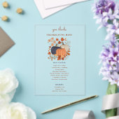 カボチャのワイルドフラワー感謝祭ディナーメニュー アクリル招待状 (インサイチュ (ウェディング))