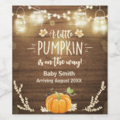 カボチャのワインラベル妊娠が秋を明らかにする素朴 ワインラベル (シングルラベル)