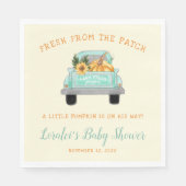 カボチャのヴィンテージトラック秋ベビーシャワー スタンダードランチョンナプキン (正面)