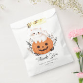 カボチャの上にかわいい猫ベイビーシャワーありがとう フェイバーバッグ (封をした状態)