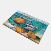 カボチャの上のビーチシーシェル航海の ドアマット (アングル)