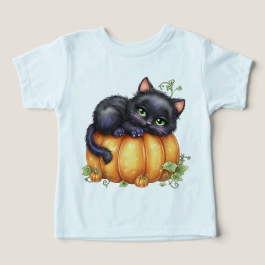 カボチャの中でくつろぐ子猫 (デザイン正面)