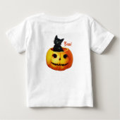 カボチャの中の猫 ハロウィンベビー服 ベビーTシャツ (裏面)