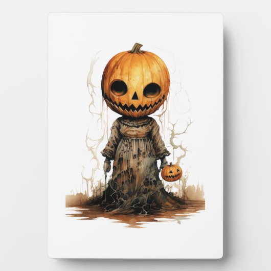 カボチャの人形ハロウィンステッカー フォトプラーク (正面)