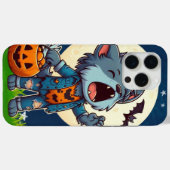 カボチャの人狼の可愛いハウリング怪獣 Case-Mate iPhoneケース (裏面 (横))