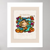 カボチャの冬の秋でカワイガールをパーソナライズ ポスター (正面)