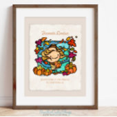 カボチャの冬の秋でカワイガールをパーソナライズ ポスター