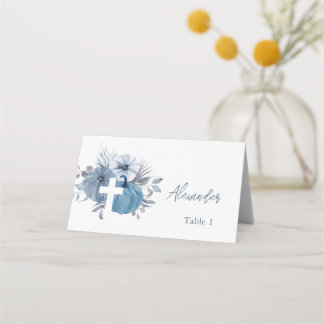 カボチャの十字架 秋の少年洗礼 プレースカード