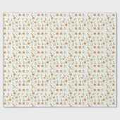 カボチャの収穫と紅葉の水彩 ラッピングペーパー (フラット)