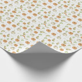 カボチャの収穫と紅葉の水彩 ラッピングペーパー (角)