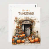 カボチャの収穫ハッピー・感謝祭 ポストカード (正面/裏面)