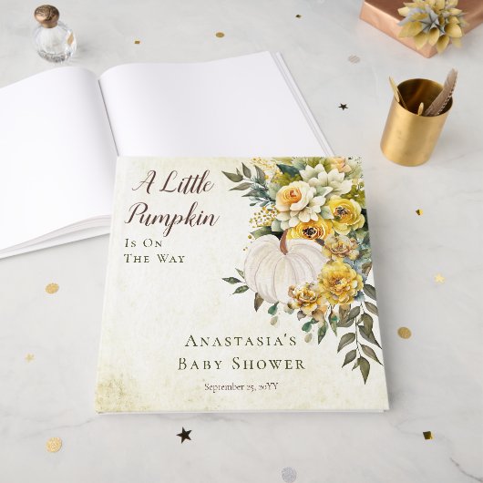 カボチャの収穫 | フローラベビーシャワーゲストブック ゲストブック (正面見開き)