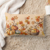 カボチャの収穫 ランバークッション (ブランケット)