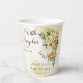 カボチャの収穫 | 金ゴールドフローラベビーシャワー 紙コップ (正面)