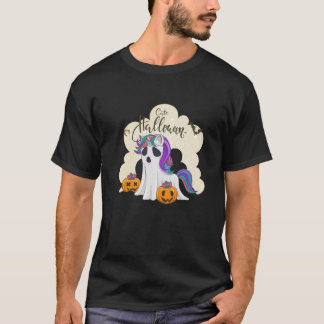 カボチャの可愛いハロウィンユニコーン Tシャツ