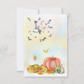 カボチャの可愛いハロウィーン猫招待状 招待状 (裏面)