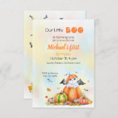 カボチャの可愛いハロウィーン猫招待状 招待状 (正面/裏面)