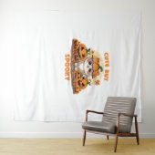 カボチャの可愛いハロウィーン猫 – かわいい不気味F タペストリー (インサイチュ(横))