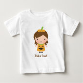カボチャの可愛い女の子ドレスコーディネートベビーハロウィーン ベビーTシャツ (正面)