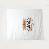 カボチャの可愛い子犬 – ハロウィーンドッグイラストレーション タペストリー (正面(横))