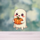 カボチャの可愛い幽霊 – 面白いハロウィーン アクリルサイン (ニュートラル)