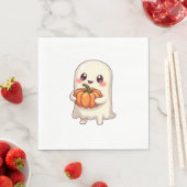 カボチャの可愛い幽霊 – 面白いハロウィーン スタンダードランチョンナプキン (インサイチュ)