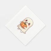 カボチャの可愛い幽霊 – 面白いハロウィーン スタンダードランチョンナプキン (角)