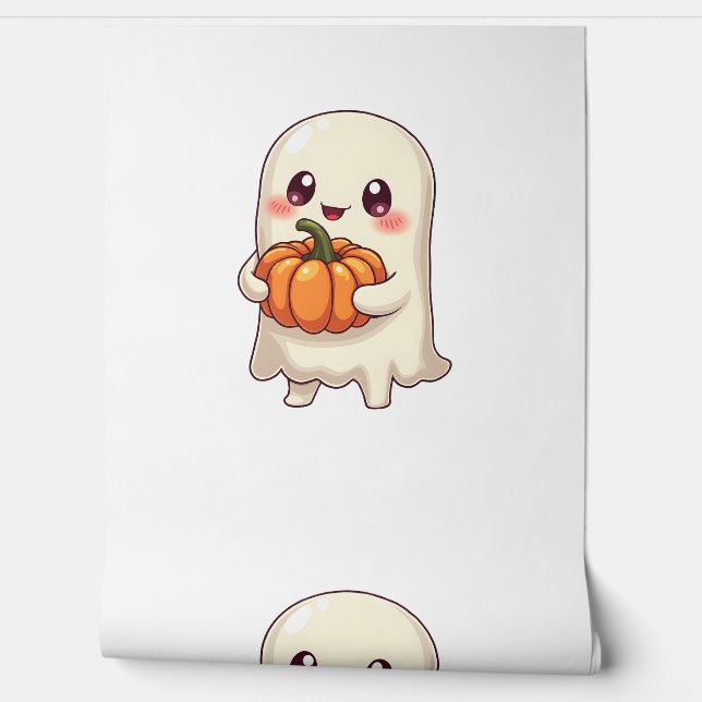 カボチャの可愛い幽霊 – 面白いハロウィーン 壁紙 (ほどく)