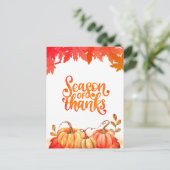 カボチャの可愛い感謝していカードシーズ葉ン&秋 シーズンポストカード (スタンド正面)
