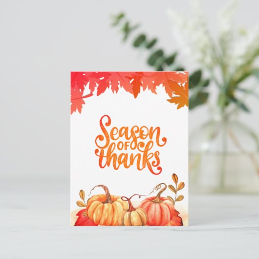 カボチャの可愛い感謝していカードシーズ葉ン&秋 シーズンポストカード (スタンド正面)