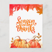 カボチャの可愛い感謝していカードシーズ葉ン&秋 シーズンポストカード (正面)