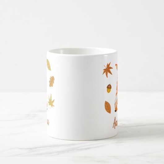 カボチャの可愛い感謝祭格言 パーソナライズされた コーヒーマグカップ (中央)