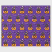 カボチャの可愛い猫のラッピング紙 ラッピングペーパー (フラット)