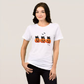 カボチャの可愛い猫 トライブレンドTシャツ (正面全面)
