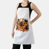 カボチャの可愛い黒猫ハロウィーンナイトアートバー エプロン (インサイチュ)