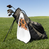 カボチャの可愛い黒猫ハロウィーンナイトアートバー ゴルフタオル (グリーン)