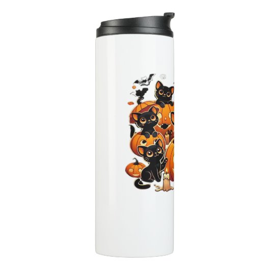 カボチャの可愛い黒猫ハロウィーンナイトアートバー タンブラー (回転左)