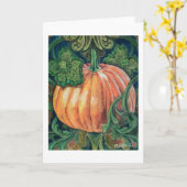 カボチャの塗り絵テンプレート カード (黄色い花)