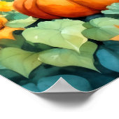 カボチャの壁ポスター付き秋のガーデンハウス ポスター (角)