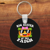 カボチャの大きな妹パッチ面白いハロウィーンF キーホルダー (正面)