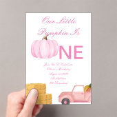 カボチャの女の子の誕生日の招待 アクリル招待状 (インサイチュ (ポータブル))