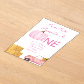 カボチャの女の子の誕生日の招待 アクリル招待状 (レイダウン)