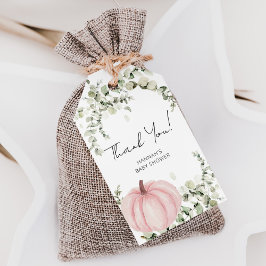 カボチャの女の子の赤ちゃんシャワーお願いありがとう ギフトタグ