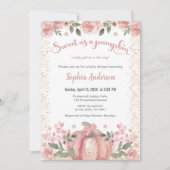 カボチャの女の子の赤ちゃんシャワーのように甘い 招待状 (正面)