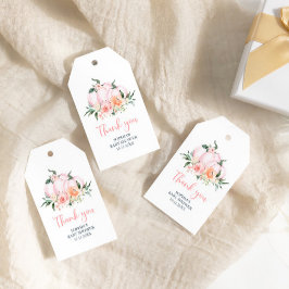 カボチャの女の子の赤ちゃんシャワー ギフトタグ