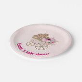 カボチャの女の子の赤ちゃんシャワー ペーパープレート (アングル)