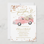 カボチャの女の子の赤ちゃんシャワー 招待状 (正面)